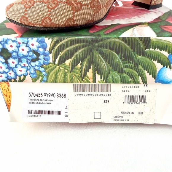 GUCCI || Rare GG Torchon Logo Canvas Monogram Pumps Copper Trim Heels EU 40 - Picture 16 of 16